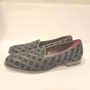 Santoni Tuxedo Black Velvet Loafers Santoni Mens size 9.5 italy dress slip on